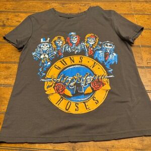 HAODUOYI Womens Guns N Roses Graphic T Shirt Distressed Style Medium